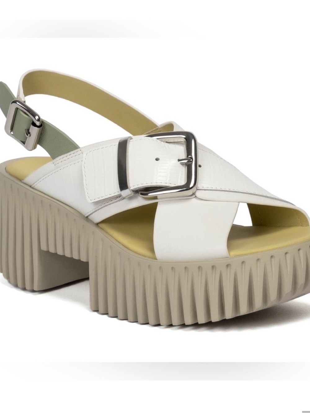 4CCCCEES Plia Juno Platform Sandals shoes 39 size 8.5/9 green white